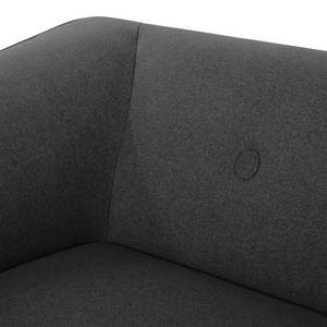 Fauteuil Aya (met hocker) geweven stof - Antraciet