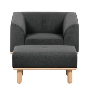 Fauteuil Aya (avec repose-pieds) Textile - Anthracite