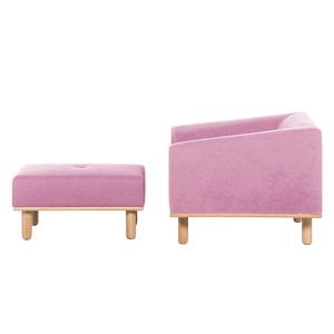 Sessel Aya (mit Hocker) Webstoff Rosa