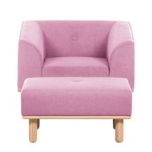 Sessel Aya (mit Hocker) Webstoff Rosa