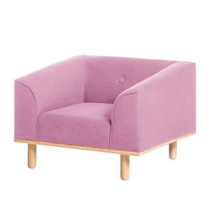 Fauteuil Aya (met hocker) geweven stof - Roze