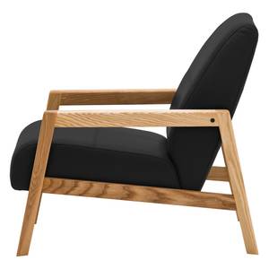 Fauteuil Barlow echt leer Echt leer Neka: Zwart