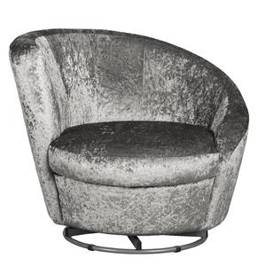 Fauteuil Baston Velours - Argenté gris