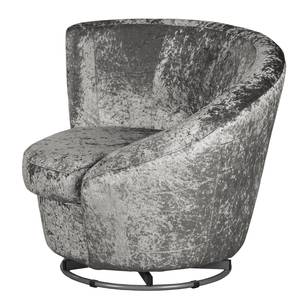 Fauteuil Baston Velours - Argenté gris