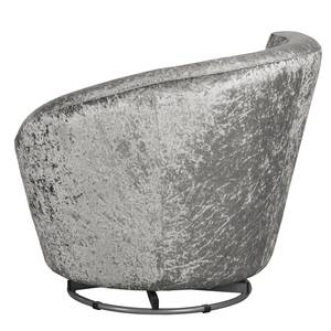 Fauteuil Baston Velours - Argenté gris