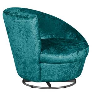 Fauteuil Baston Velours - Bleu pétrole