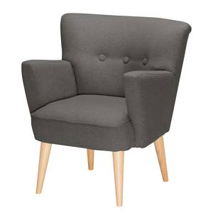 Fauteuil Bumberry II vilt Geweven stof Hanabi: Grijsbruin