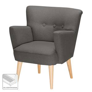 Fauteuil Bumberry avec accoudoirs Feutre - Tissu Hanabi: Gris marron