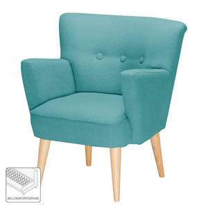 Fauteuil Bumberry met armleuningen Geweven stof Hanabi: Turquoise