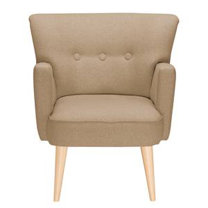 Fauteuil Bumberry met armleuningen Geweven stof Hanabi: Beige