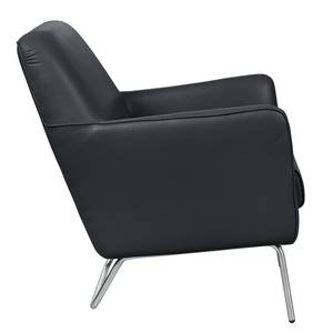 Fauteuil Bebour Cuir véritable - Bleu nuit