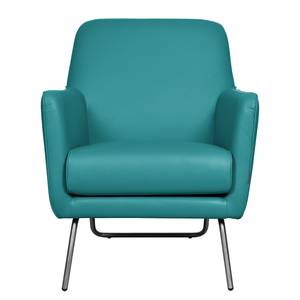 Fauteuil Bebour Cuir véritable - Turquoise