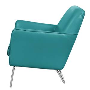 Fauteuil Bebour Cuir véritable - Turquoise