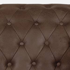 Fauteuil Benavente Aspect vieux cuir marron foncé