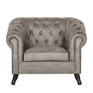 Fauteuil Benavente Aspect vieux cuir argenté