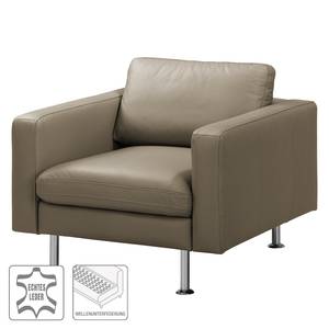 Fauteuil Bivona Cuir véritable - Taupe