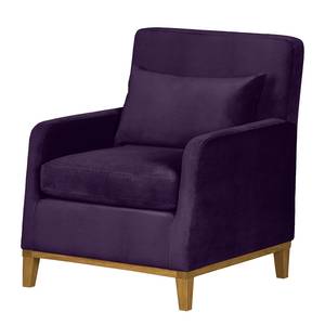 Fauteuil Blomma Velours mauve - Chêne