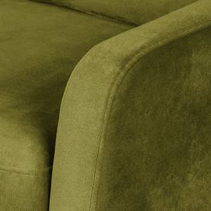 Fauteuil Blomma Velours - Vert olive - Chêne