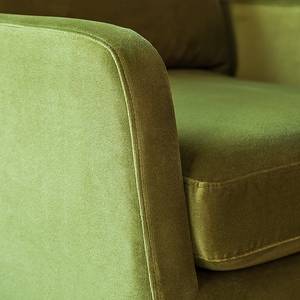 Fauteuil Blomma Velours - Vert olive - Chêne