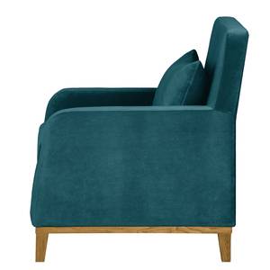 Fauteuil Blomma Velours pétrole - Chêne