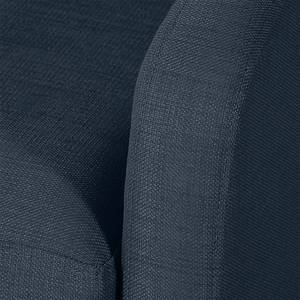 Fauteuil Blomma donkerblauwe geweven stof - frame: notenboomhoutkleurig - Walnoot