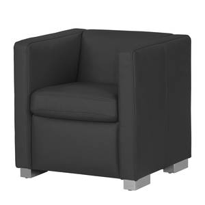 Fauteuil Bolsena II Cuir véritable - Anthracite - Sans repose-pieds