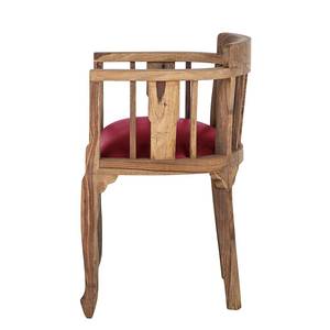 Sedia con braccioli Bombay Legno massello di palissandro indiano - Rosso carminio