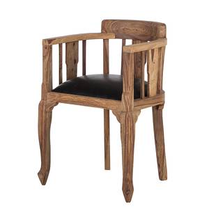 Fauteuil Bombay massief sheeshamhout - Zwart