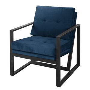 Fauteuil Brock I fluweel - Marineblauw