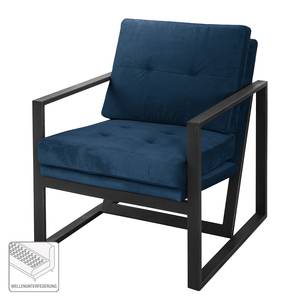 Fauteuil Brock I fluweel - Marineblauw