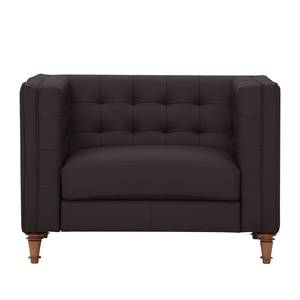 Fauteuil Buckingham Cuir véritable Cuir véritable Gad : Marron foncé