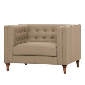 Fauteuil Buckingham Cuir véritable Cuir véritable Gad : Taupe