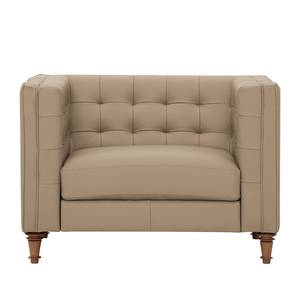 Fauteuil Buckingham Cuir véritable Cuir véritable Gad : Taupe