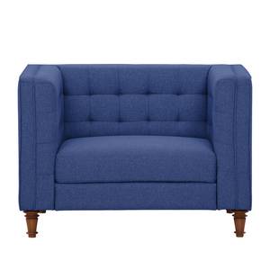 Fauteuil Buckingham geweven stof Stof Ramira: Blauw