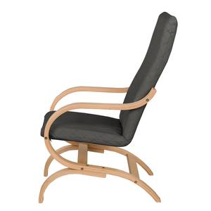 Fauteuil Bueno Vista structuurstof Grijs - Beige - Beuk