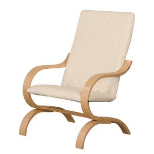 Fauteuil Bueno Vista Tissu structuré - Beige clair - Beige - Hêtre