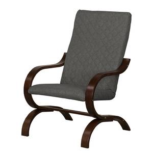 Fauteuil Bueno Vista structuurstof Grijs - Donkerbruin - Wenge