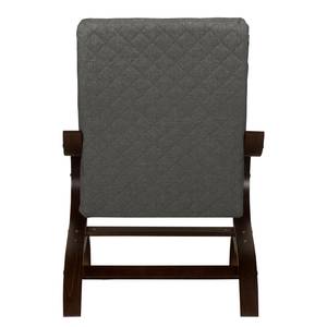 Fauteuil Bueno Vista Tissu structuré - Gris - Marron foncé - Wenge