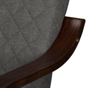 Fauteuil Bueno Vista Tissu structuré - Gris - Marron foncé - Wenge