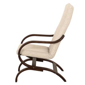 Fauteuil Bueno Vista structuurstof Licht beige - Donkerbruin - Wenge