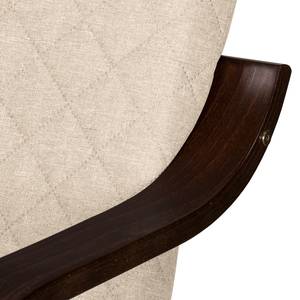 Fauteuil Bueno Vista structuurstof Licht beige - Donkerbruin - Wenge