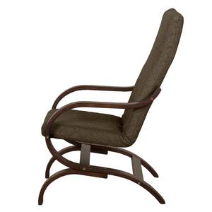 Fauteuil Bueno Vista Tissu structuré - Taupe - Marron foncé - Wenge