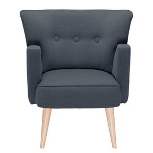 Fauteuil Bumberry geweven stof - Jeansblauw