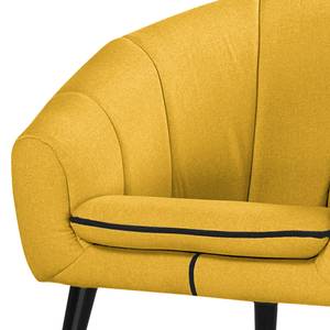 Fauteuil Buttlar geweven stof - Maïsgeel