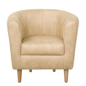 Fauteuil Casales Imitation cuir vieilli - Beige