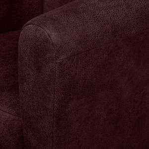 Fauteuil Casales Imitation cuir vieilli - Aubergine