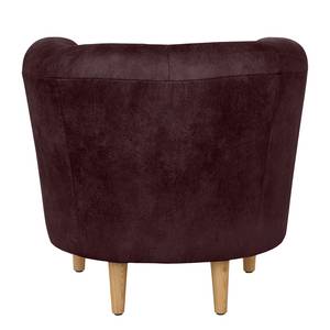 Fauteuil Casales antiek leren look - Aubergine