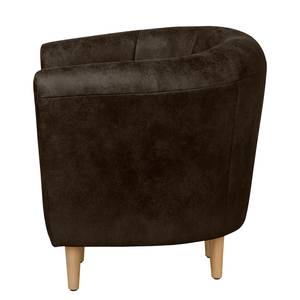 Fauteuil Casales antiek leren look - Mokkakleurig