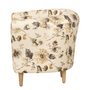 Fauteuil Casales I geweven stof - gebloemd - Beige/bruin