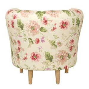 Fauteuil Casales I geweven stof - gebloemd - Beige/roze